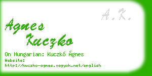 agnes kuczko business card